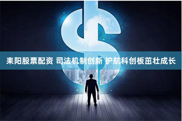 耒阳股票配资 司法机制创新 护航科创板茁壮成长