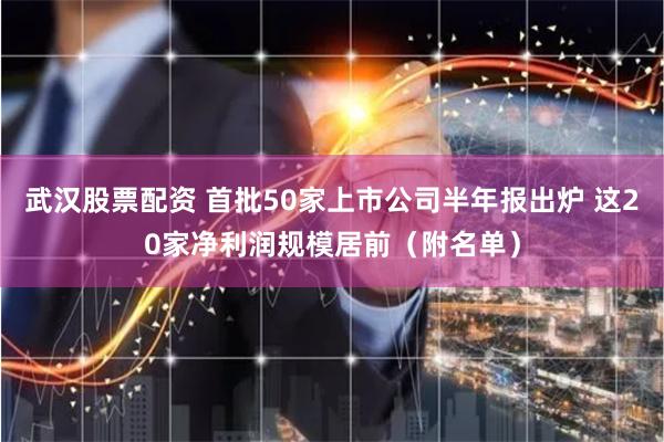 武汉股票配资 首批50家上市公司半年报出炉 这20家净利润规模居前（附名单）