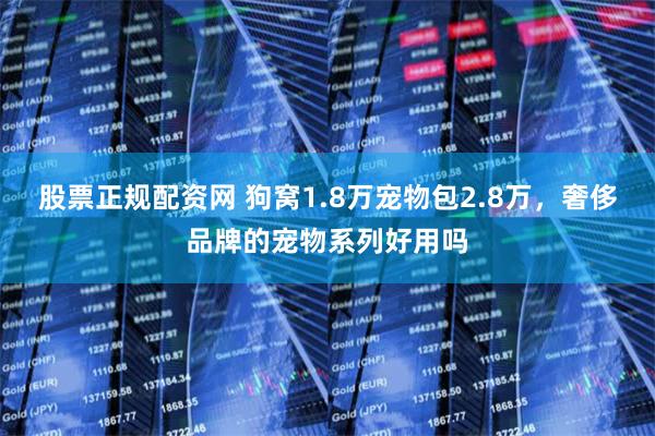 股票正规配资网 狗窝1.8万宠物包2.8万，奢侈品牌的宠物系列好用吗